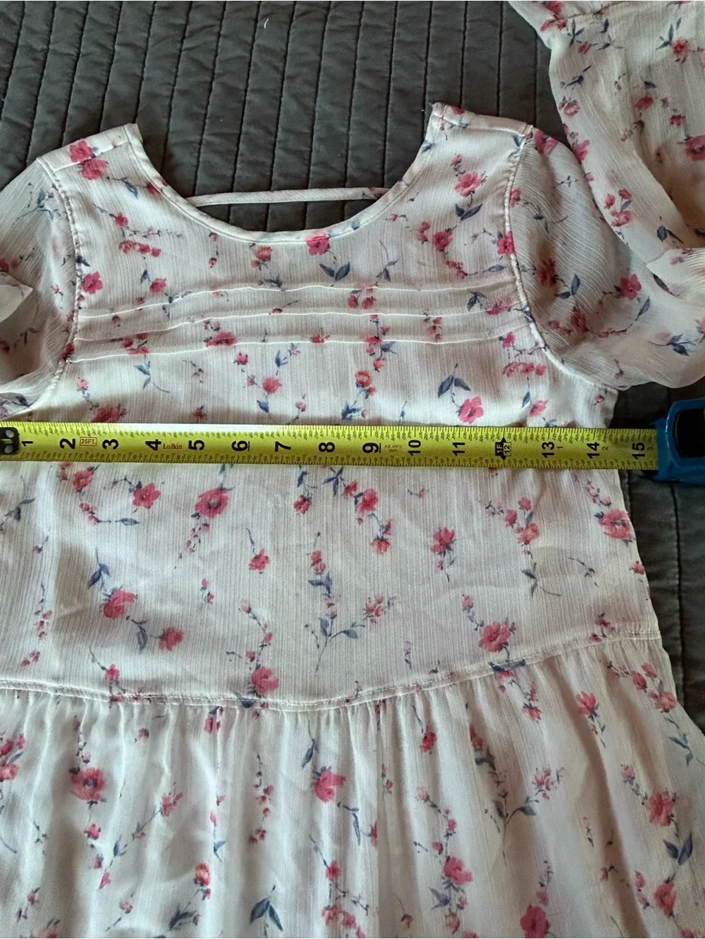 abercrombie kids White Floral Long-Sleeve Dress